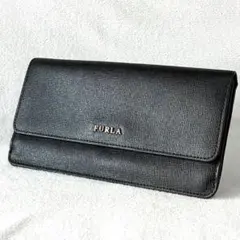 【美品】FURLA フルラ 長財布 ブラック レザー 薄型 ユニセックス 薄型のサムネイル