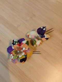 花形髪飾り 2個セット