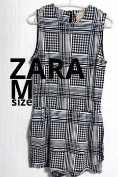 ZARAワンピース風ニット生地　ミニ丈オールインワンキュロットパンツ　Mサイズ