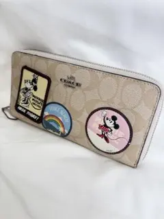 コーチ ディズニー コラボ 長財布 シグネチャー ミニー ワッペン COACHのサムネイル