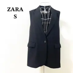【 ZARA ザラ 】 テーラード ロング ジレ ベスト モード レイヤー 重ね