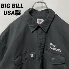 T-331 BIG BILL ワークシャツ 半袖 XL 黒 刺繍 USA古着のサムネイル
