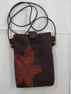 大島紬の手作りスマホショルダー