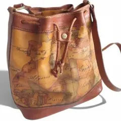 プリマクラッセ ショルダーバッグ 巾着バッグ PVC レザー ベージュ