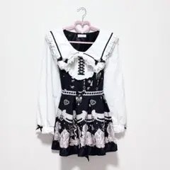 ♥ LIZLISA Romantic Cosmetics柄セットアップ 黒 ♥ - メルカリ