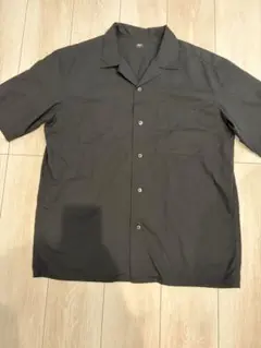 UNIQLO ユニクロ オープンカラーシャツ 半袖 ブラック
