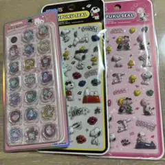 サンリオ ハローキティ おはじきシール、スヌーピー ぷくぷくシール