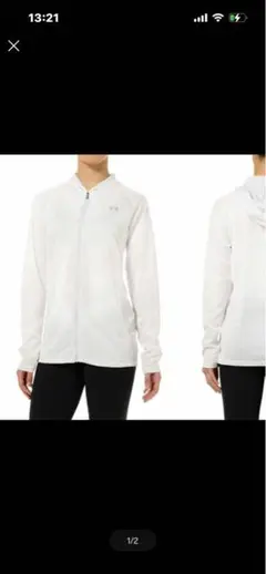 Under Armour ホワイト フルジップフーディ