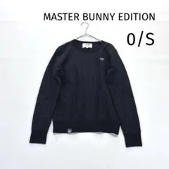 マスターバニーエディション　ニットセーター　ウール混　総柄　ブラック　0/S