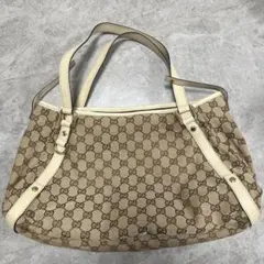 GUCCI ベージュ GGパターン トートバッグ