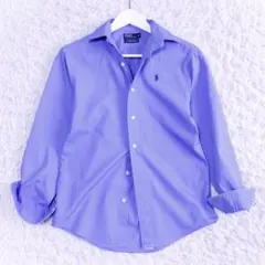 【希少/USA製】ポロ ラルフローレン 長袖シャツ レディース S〜M相当 青
