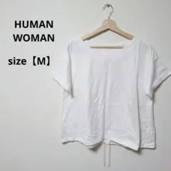 ✤土日限定✤HUMANWOMAN ゆったりホワイトTシャツ コットン【M】