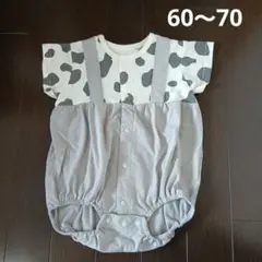 60～70サイズ カバーオール 牛柄 ダルメシアン柄 半袖 女の子　男の子
