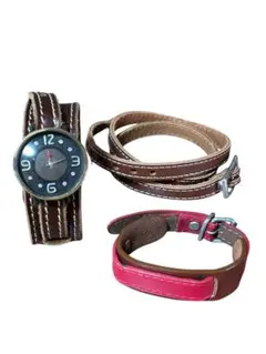 アナログ腕時計 アンティーク レトロ ベルト 3本セット