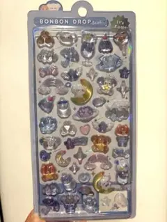 ボンボンドロップ シール クーリア 正規品 立体 3D わんわんボンボン 犬 紫