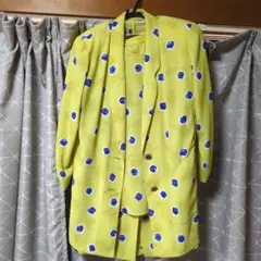 イエロー 水玉模様 セットアップ