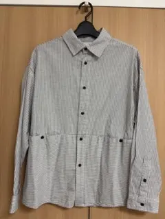 【ZARA】ストライプ柄 長袖シャツ ホワイト ブラック