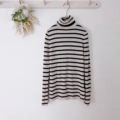 ユニクロUNIQLO 【L】 エクストラファインメリノリブタートルネックセーター