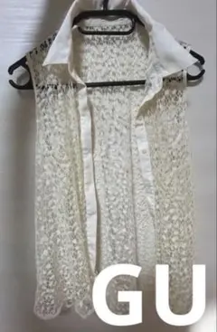 GU レース ノースリーブ シャツ M