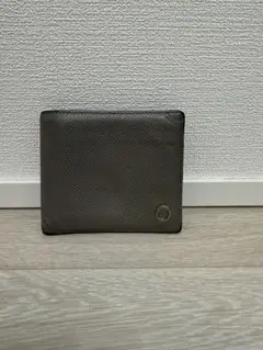 グレー レザー 二つ折り財布　ブルガリ