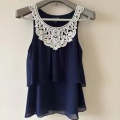 Forever21 ノースリーブ　フリル　レース付　Ｓサイズのサムネイル