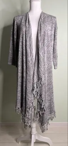 新品　AZUL by moussy フリンジ付きロングカーディガン