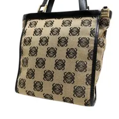 美品✨ロエベ リピートアナグラム キャンバス レザー トートバッグ 大容量 ロゴ