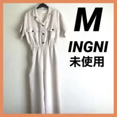【新品未使用品】INGNI ベージュ 半袖オールインワン サロペット ポケット付