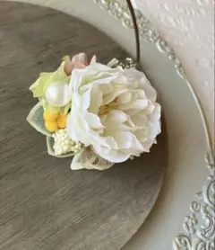 コサージュNo.9 イングリッシュローズとオーガンジーリボン 卒業式入学式発表会