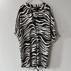 美品St ANDREWS ゼブラ柄 半袖ハイネックシャツ LL - メルカリ