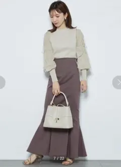 SNIDEL スナイデル ハイウエストヘムフレアスカート マーメイド モカ