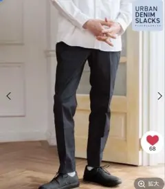 グローバルワーク　アーバンデニムスラックス　L ネイビー