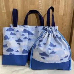 入園入学3点セット　ハンドメイド　レッスンバック　上靴入れ　着替え袋　飛行機