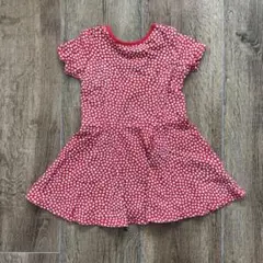 TOMMY HILFIGER 赤い花柄短袖フレアワンピース