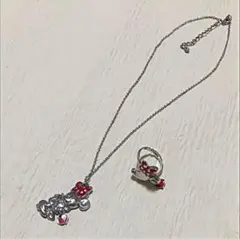 ディズニー ミニーネックレス&リング