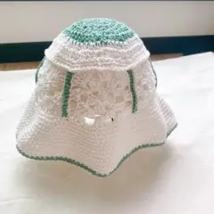 処分価格　バケットハット　帽子　ハンドメイド　グラニースクエア　コットン　夏