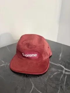 美品　Supreme ジップポケット付 キャンプキャップ レッド