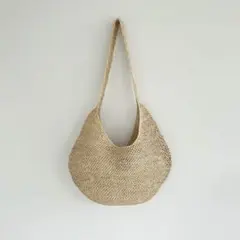 美品 ヘレンカミンスキー ラフィア ハーフムーン ショルダーバッグ 斜め掛け 美品 ヘレンカミンスキー ラフィア ハーフムーン ショルダーバッグ