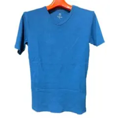 青 Vネック Tシャツ メンズ サイズ M