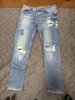 ZARA ダメージ加工 スリムフィットデニム