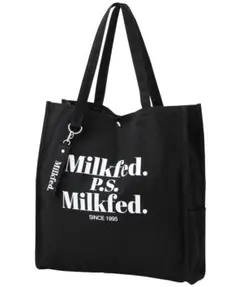 Milkfed. トートバッグ キャンパストート 黒 ブラック 大容量 A4のサムネイル