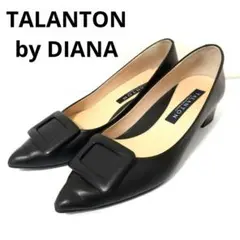 23 ダイアナ タラントン ローヒール バックル 黒 ポインテッドトゥ パンプス