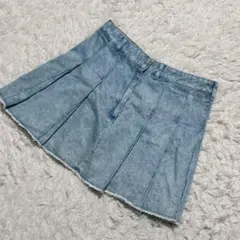 【c7539】GU ミニスカート　デニム　プリーツ