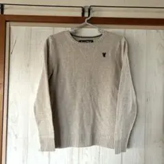 コーエン　coen ワンポイントウールニット　グレージュMサイズ