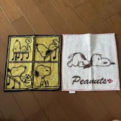 スヌーピータオルハンカチ2枚セット（コミック風・Peanuts）
