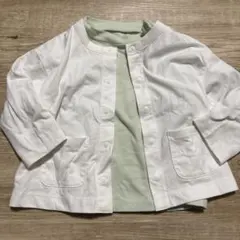 ユニクロ　2枚セット　ホワイトカーディガンとミントグリーントップスセット