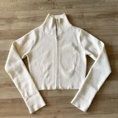 BEAUTY&YOUTH ジップアップリブニットカーディガン