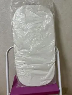 プリンターテーブル　卓上ホワイト楕円形テーブル（脚部付き）