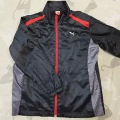 PUMA ナイロンジャケット 黒/赤 150