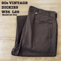 90s USA製古着　ディッキーズ 874 ワークパンツ ダークブラウン W36のサムネイル